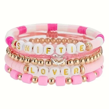 Taylor Lover Fearless Reputation 1989 Taylor Album Inspired Bracelet For Eras Music, Summer Beach Bohemian Layering Bracelets Set Friendship Bracelets Gifts For Women Girls